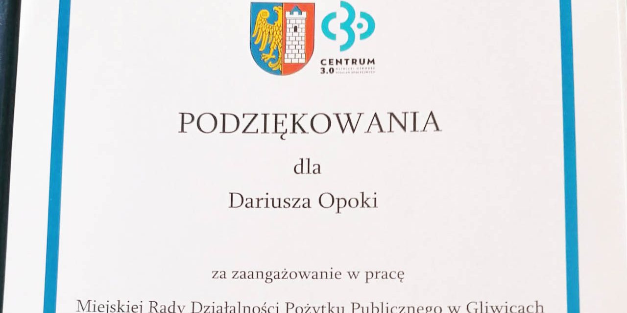 Podziękowania od Prezydenta Miasta Gliwice