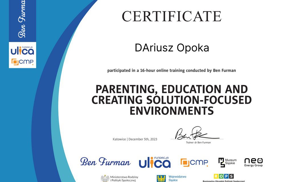 Szkolenie z ekspertem pracy z dziećmi dr Benem Furmanem